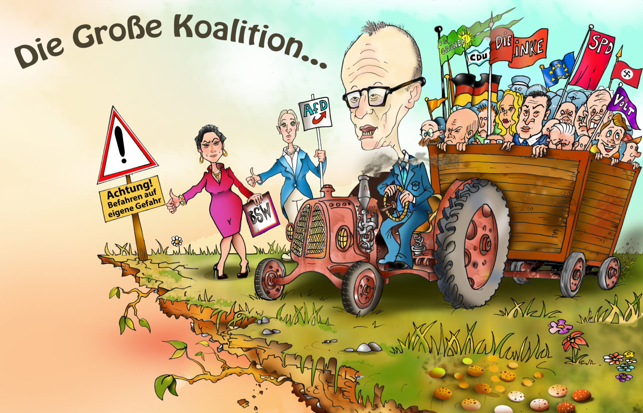 Merz-Koalition - Michele Carloni Art & Illustrations © 2025 michelecarloni-art.com
